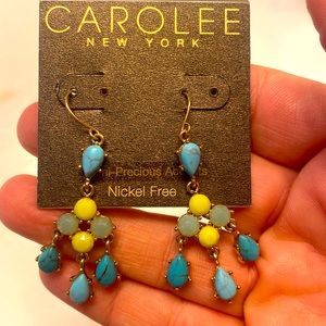 Carolee hanging earrings. Nickel free! Turquoise and other semi-precious stones